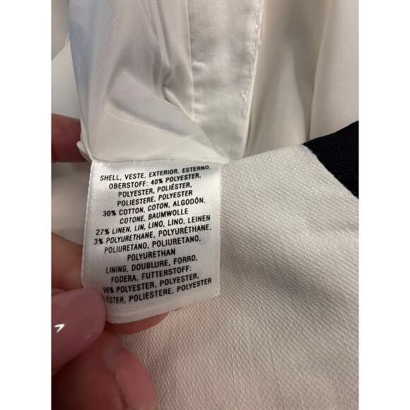 Anthropology Leifsdottir Linen Wide Leg Pants Lined  | Black Side Stripe Size 2 - Picture 6 of 11